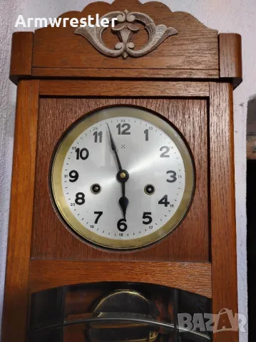Немски Механичен Стенен Часовник Хамбург Американ, снимка 2 - Антикварни и старинни предмети - 48454271