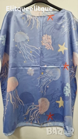 Луксозна плажна туника от 100% коприна – стил и комфорт за летните дни, снимка 5 - Туники - 52184909