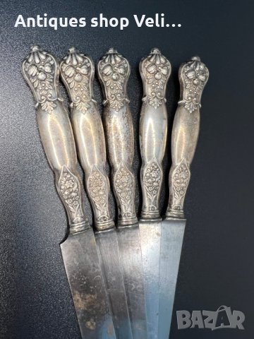 Сребърни ножове за хранене №4844 , снимка 6 - Други ценни предмети - 43224775
