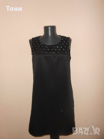Черна рокля с перли , снимка 1