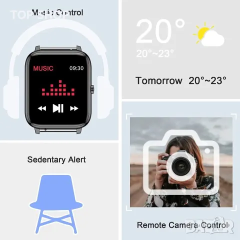 Смарт часовник PUBI Fit Y18A, снимка 5 - Смарт часовници - 49132743