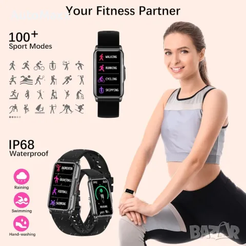 Дамски смарт часовник ECOSOON Women’s Smart Watch 1.47 inch IP68 Black

, снимка 2 - Мъжки - 47891256