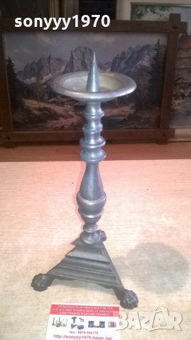красив и стилен сив свещник-внос холандия-32х15см, снимка 5 - Колекции - 27902670
