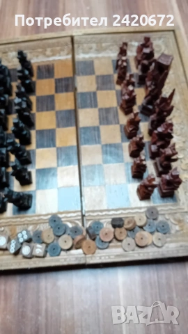 уникат на шах и табла дърворезбовани, снимка 6 - Шах и табла - 53198161