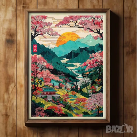 Платно/принт /Японски пейзаж/ без рамка/ 30 /40 см., снимка 2 - Картини - 53604193