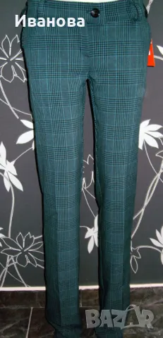 ILTOKONI Памучен панталон в черно и зелено каре, снимка 4 - Панталони - 48167126