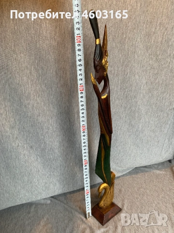 Ръчно изработена рисувана, резбована дървена скулптура дървена статуетка / Дървена фигурка , снимка 5 - Статуетки - 53223522