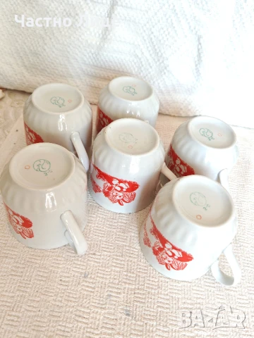 Комплект Шест Прекрасни Големи Руски Соц СССР Порцеланови Чаши 1980те , снимка 5 - Антикварни и старинни предмети - 51006553
