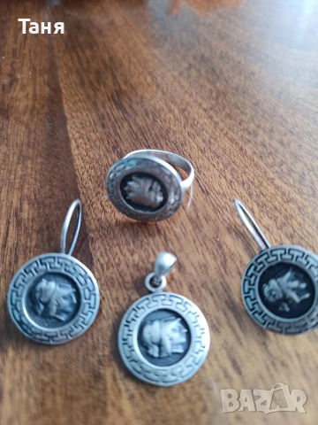 Старинен сребърен комплект , снимка 2 - Бижутерийни комплекти - 53592078