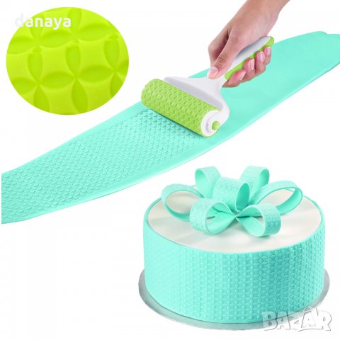 1387 Релефен валяк за отпечатване на текстура върху фондан тесто марципан