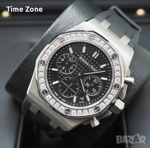 Audemars Piguet Royal Oak Offshore Chronograph 37mm Black Dial Diamond Дамски Различни Варианти, снимка 3 - Дамски - 48183057