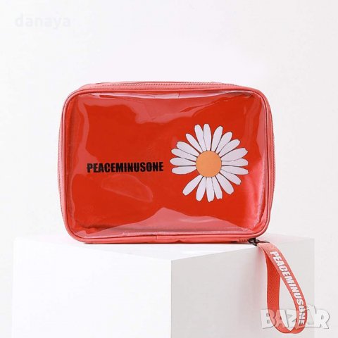 2206 Дамска козметична чантичка Маргаритка, снимка 8 - Портфейли, портмонета - 33147564