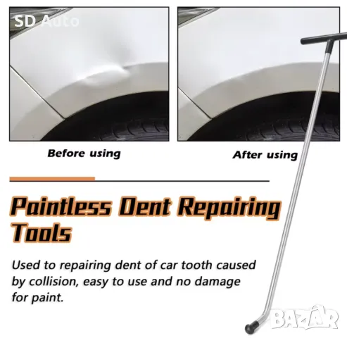 PDR  Лост 610 мм със сменяем връх за ремонт на вдлъбнатини без кит и боя - 13 части, снимка 6 - Аксесоари и консумативи - 49559051