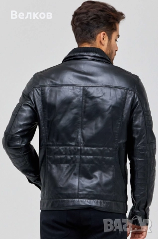 Мъжко кожено яке от естествена кожа - размер L - цена 250 евро, снимка 12 - Якета - 52433576