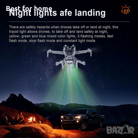 Сгъваем колесник ZLYLVRC с LED светкавица за DJI Mini 4 Pro Drone, снимка 2 - Друга електроника - 51847769