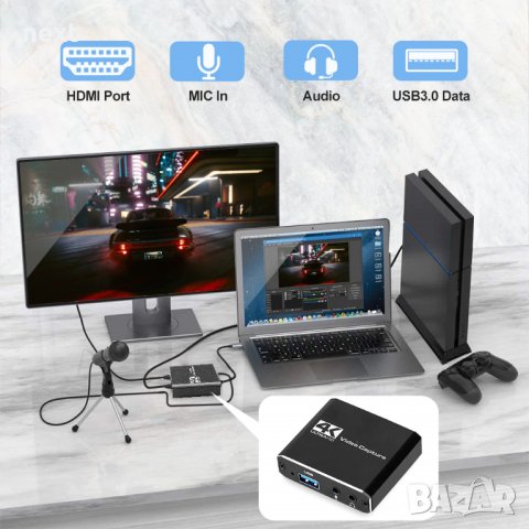 HDMI - USB 3.0 Video Capture Card Game Live Streaming OBS видео кепчър , снимка 8 - Други - 32927633