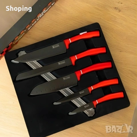 Комплект ножове с магнитна лента, снимка 3 - Прибори за хранене, готвене и сервиране - 53526866