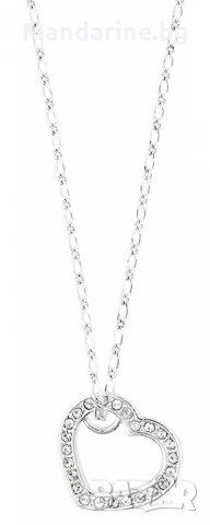 ПРОМО 🍊 GUESS 🍊 Комплект колие и обеци с кристали SWAROVSKI SILVER HEART нов с кутия и сертифика, снимка 6 - Бижутерийни комплекти - 26992526
