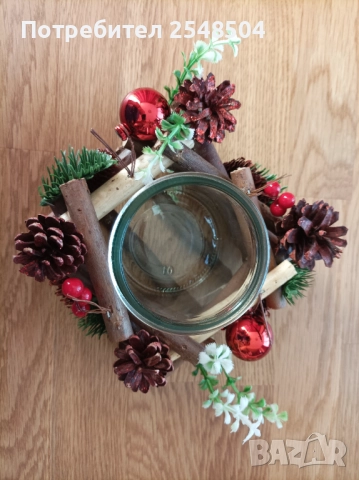 Коледен свещник , снимка 2 - Коледни подаръци - 52834501