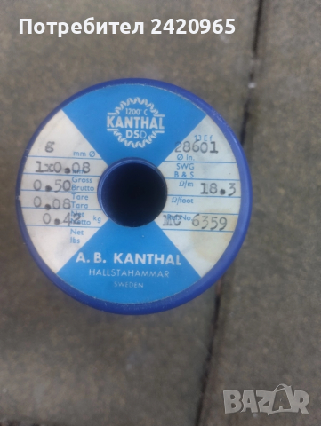 Кантал 0.08 420 гр, снимка 2 - Други машини и части - 51743321