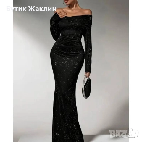 Вечерна рокля с отворени рамене , снимка 3 - Рокли - 52407108