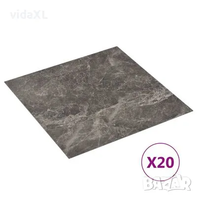 vidaXL Самозалепващи подови дъски 20 бр PVC 1,86 м² черен мрамор(SKU:330172), снимка 2 - Други - 48690917