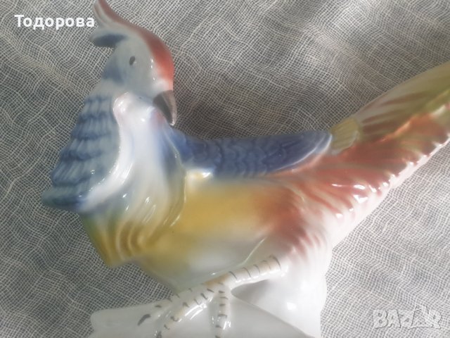 Голяма порцеланова фигура на папагал., снимка 4 - Антикварни и старинни предмети - 38184967