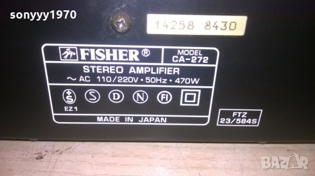fisher AMPLI-japan 470w на трафа, снимка 12 - Ресийвъри, усилватели, смесителни пултове - 27481888