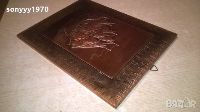 картина-фрегата-мед/месинг-внос швеция-36х28см, снимка 8 - Колекции - 26881010