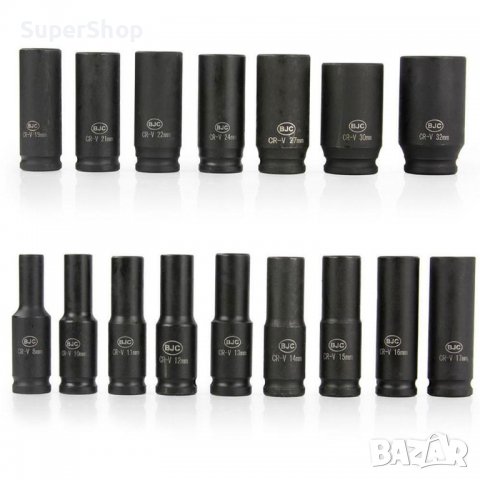 Вложки ударни, удължени, 1/2, 8-32мм, 14 части Mar-Pol инструменти, снимка 2 - Куфари с инструменти - 38751158