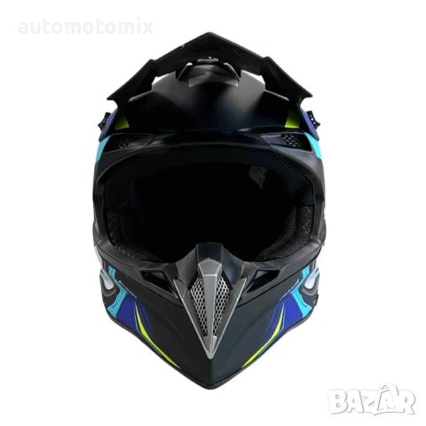 Каска за ендуро крос атв , Размер L, Matt Black/Blue - 721389, снимка 4 - Аксесоари и консумативи - 51202347