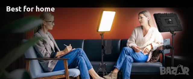 Комплект LED видео осветителни тела, NiceVeedi Studio Light, 2800-6500K, снимка 11 - Светкавици, студийно осветление - 49235913