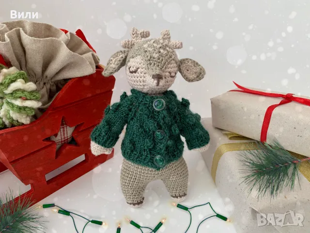 Плетени играчки, коледно еленче, играчки за деца, коледен подарък 
