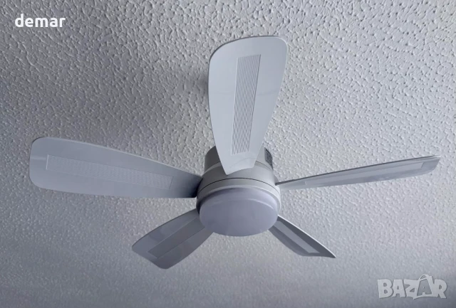 Таванен вентилатор VARICART с осветление и дистанционно управление, 2000LM LED, цокъл Е27, бял, снимка 10 - Лед осветление - 50594343