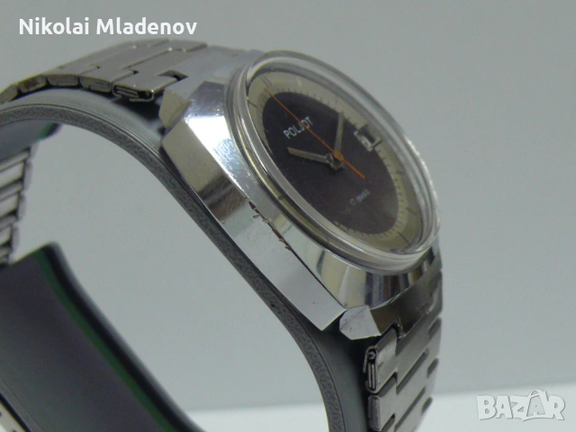 Съветски Полет/POLJOT Мъжки ръчен часовник, работещ! С дата, снимка 4 - Мъжки - 53067026