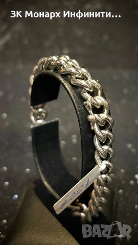 Сребърна гривна, снимка 2 - Гривни - 49395510