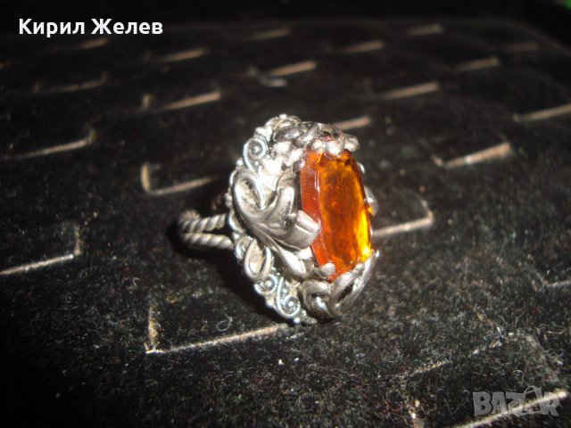 ВИНТИДЖ ПОСРЕБРЕН РЯДЪК АР-НУВО РЕТРО ПРЪСТЕН с ГОЛЯМ ФАСЕТИРАН ЦИТРИН РЪЧНА РАБОТА 20509, снимка 13 - Антикварни и старинни предмети - 32317898