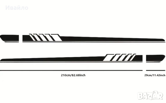 Странични спортни тунинг стикери за кола., снимка 4 - Аксесоари и консумативи - 52875273