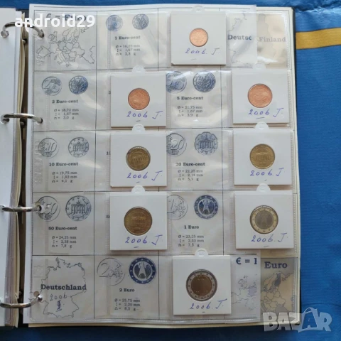 Евро монети 1c-2 Euro 2006 г. на първите 12 членки на Европейския Съюз, снимка 6 - Нумизматика и бонистика - 50604360