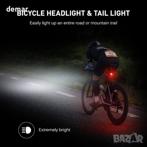 dsfen USB акумулаторни LED велосипедни светлини за нощно каране, снимка 2 - Части за велосипеди - 43745006