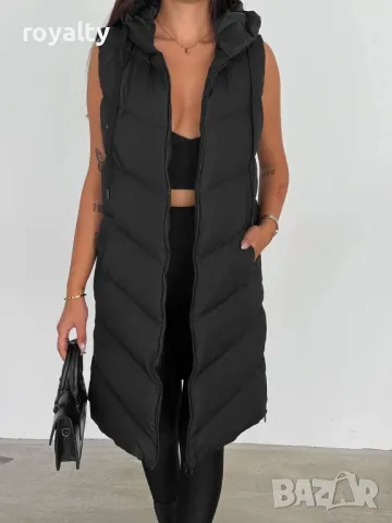 Дълъг дамски елек със силиконова вата Различни цветове , снимка 12 - Елеци - 48999074