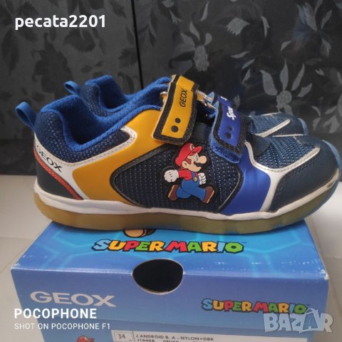 Продавам - детски светещи маратонки Geox Nintendo Super Mario номер 34, снимка 3 - Детски маратонки - 37972478