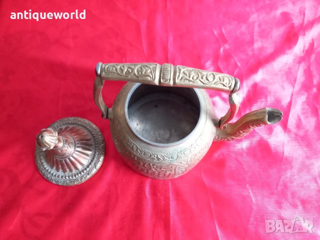 Много Рядък Бронзов ОСМАНСКИ Чайник с ТУГРА, снимка 5 - Антикварни и старинни предмети - 43756798