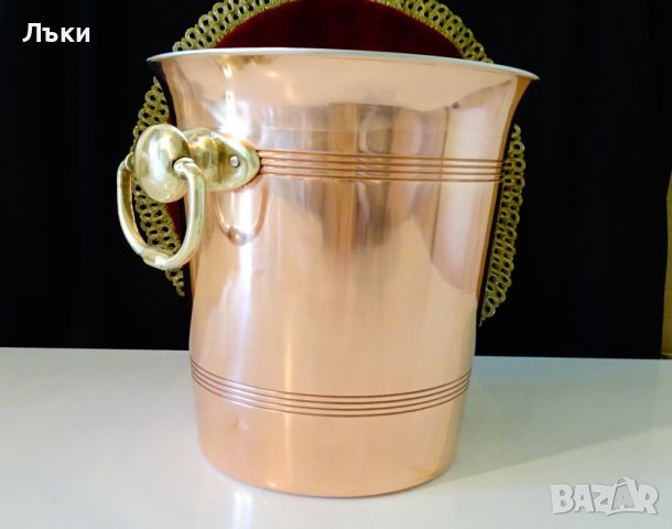 Френска медна шампаниера 1 кг.,5 литра. , снимка 2 - Антикварни и старинни предмети - 36774028