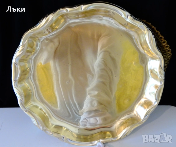 WMF бронзов поднос на крачета,38 см.,1 кг.,барок , снимка 5 - Антикварни и старинни предмети - 51659822