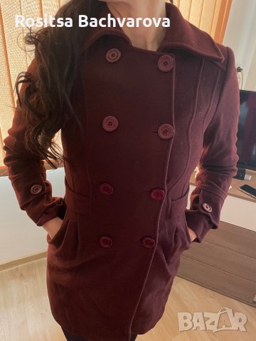Палто цвят бордо, Radeks, размер М, снимка 11 - Палта, манта - 38896073
