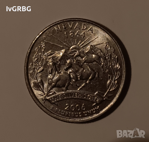 1/4 долар САЩ 2006 Невада 25 цента СЕРИЯТА С ЩАТИТЕ Монета Америка , снимка 4 - Нумизматика и бонистика - 44885370