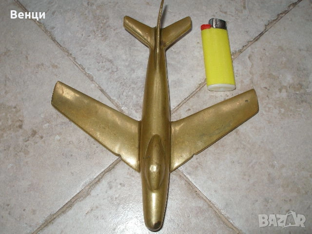 Бронзов Самолет, снимка 2 - Антикварни и старинни предмети - 53602258