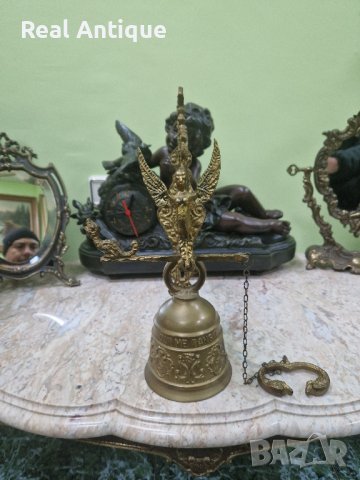 Чудесна много красива антикварна белгийска бронзова камбана , снимка 3 - Антикварни и старинни предмети - 44126523