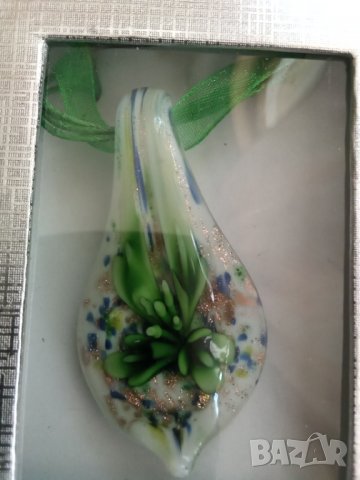 Стъклено колие,стъкло тип Мурано, снимка 3 - Колиета, медальони, синджири - 37629785